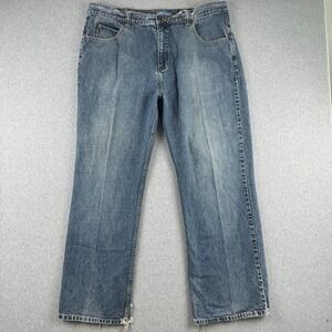 Vintage Anchor Blue Jeans Mens 40x32 Blue Easy Bootleg Bootcut Denim 100% Cotton